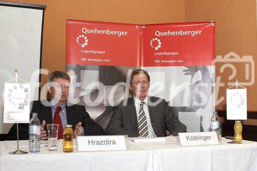 (C) fotodienst/Gudrun Krieger - Wien 15.03.2007  - Rückblick auf das Geschäftsjahr 2006 - Ausblick und Strategien für 2007, Bilanz-Pressekonferenz aus Unternehmen/Finanzen und Auto/Verkehr . FOTO: Klaus Hrazdira, CEO der Quehenberger Logistik AG & Co KG ,  rechts - Hermann Költringer, Vorstand-Stellvertreter der Quehenberger Logistik AG & Co KG