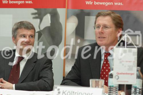 (c) Fotodienst / Daniel K. Gebhart - Quehenberger Logistik AG & Co KG: Jahres Pressekonferenz - Foto: Klaus Hrazdira (Vorstandsvorsitzender), Hermann Kï¿½ltringer (Stellvertretender Vorstand)