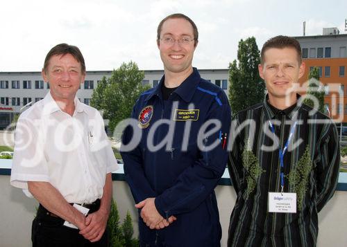 (C) Anna Rauchenberger - Wien 05.06.2007 - Expedition Mars - Raumfahrt in die Zukunft. FOTO:  Martin Slatar (Hochegger Technik), Mag. Gernot E. Grömer (Österreichisches Weltraum Forum), Gerhard Kadonitz (Hochegger Technik).