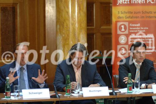 Presse-Brunch aus Computer/TelekommunikationPresse-Brunch aus Computer/Telekommunikation.  Foto v.li.na.re:  Geschäftsführer nic.at; Herbert Schweiger, Geschäftsführer Microsoft Österreich; Erwin Buchinger, Bundesminister für Soziales und Konsumentenschutz; Robert Zadrazil, Chief Operating Officer (COO), Bank Austria Creditanstalt;
©fotodienst/Nadine Bargad
