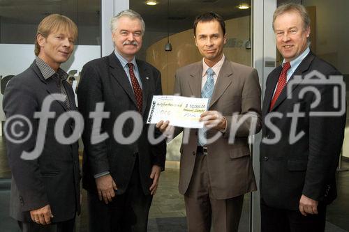 (C)fotodienst/Mag. Daniel Katzinger - Wien 27.02.2007
Microsoft Österreich: Spendencheck-Übergabe an die Österreichische Computer Gesellschaft (OCG) 
Foto v.l.: Manfred Brandner (bit media), Univ.-Prof. Dr. Gerald Futschek (Präsident der Österreichischen Computergesellschaft), Thomas Lutz (Unternehmenssprecher Microsoft Österreich),  Dr. Robert Kristöfl  (bmbwk)

