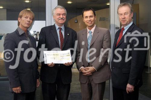 (C)fotodienst/Mag. Daniel Katzinger - Wien 27.02.2007
Microsoft Österreich: Spendencheck-Übergabe an die Österreichische Computer Gesellschaft (OCG) 
Foto v.l.: Manfred Brandner (bit media), Univ.-Prof. Dr. Gerald Futschek (Präsident der Österreichischen Computergesellschaft), Thomas Lutz (Unternehmenssprecher Microsoft Österreich),  Dr. Robert Kristöfl  (bmbwk)

