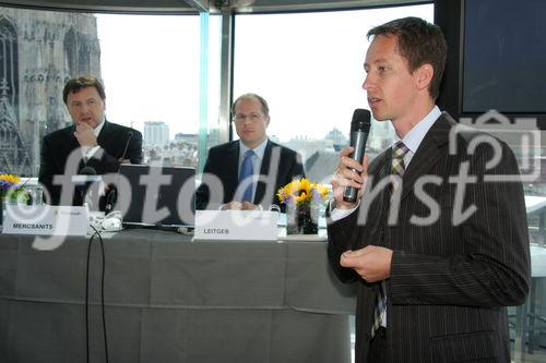 (C) Fotodienst/Anna Rauchenberger - Wien 06.07.2007 - Ein Drittel der Branche blickt skeptisch in die Zukunft. Systematische Finanzplanung ist für viele noch ein 'Fremdwort'. FOTO v.l.: Mag. Daniel Mercsanits (Wirtschaftsprüfer und Steuerberater, Geschäftsführender Gesellschafter, TPA Horwath), Andreas Leitgeb (Consultant, Prokurist, TPA Horwath), Mag. (FH) Günter Reiterlehner (Consultant, TPA Horwath)