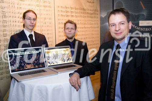(c) fotodienst / Anna Rauchenberger - Wien, am 27.11.2009 - Heute wurde im Haus der Musik der neue 'Virtuelle Dirigent' präsentiert. Die Installation wurde neu aufgenommen und programmiert, die Musikauswahl erweitert und als Einführung gibt Maesto Zubin Mehta Dirigiertipps. FOTO: Dr. Jan Borchers, Professor an der TU Aachen, programmierte mit seinem Team den Virtuellen Dirigenten neu