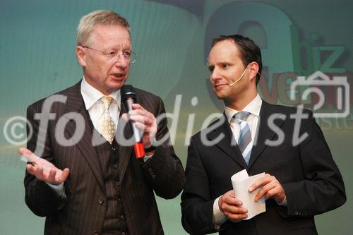 (C)fotodienst/Mag. Daniel Katzinger - Wien 05.10.2006,Heute fand im Festsaal der Telekom Austria die Preisverleihung des vom  Report Verlag initiierte ebiz egovernment award 2006 statt. Foto v.l.: Franz Morak (Staatssekretär), Matthias Strolz (Moderator)