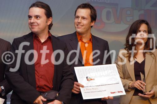 (C)fotodienst/Mag. Daniel Katzinger - Wien 05.10.2006,
Heute fand im Festsaal der Telekom Austria die Preisverleihung des vom  Report Verlag initiierte ebiz egovernment award 2006 statt. 
Foto: 2.Platz Wien, Firma METAMAGIX