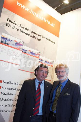 (C) fotodienst/Gudrun Krieger - Wien 6.10.2009 -IMA-Awardverleihung und Sektempfang am Messestand; Foto re na li:Leslie P.C. Zech (Vorstandssprecher I.M.Austria), Roman Schiff (Vorstand I.M.Austria)
