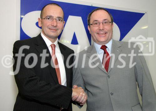 (C) fotodienst/Anna Rauchenberger - Wien 16.01.2007  - Kooperation von SAP und mii ag. FOTO v.l.: Marcus Izmir (CEO mii ag) und Wolfgang Schuckert (CEO SAP Österreich).