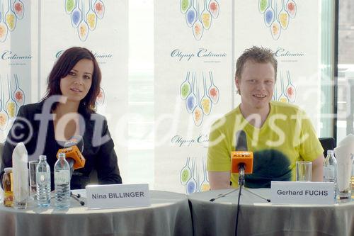 Presseinformation Olymp Culinaric: Das Galadinner zumNetworking
Foto v.li.na.re: Nina Billinger (Olympp Culinaric Geschäftsführerin); Gerhard Fuchs (Österreichs Koch des Jahres 2004)