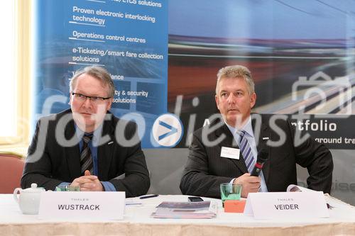 (C) fotodienst/Anna Rauchenberger - Wien 07.02.2008  - Thales Rail Signalling Solutions: Innovative Eisenbahn-Lösungen für sicheren Transport auf Europas Schienen. FOTO v.l.: Klaus Wustrack (Vice President Communications, Security Solutions & Services, Paris), DI Dr. Alfred Veider (GF der Thales Rail Signalling Solutions GesmbH, Wien).