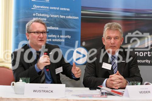 (C) fotodienst/Anna Rauchenberger - Wien 07.02.2008  - Thales Rail Signalling Solutions: Innovative Eisenbahn-Lösungen für sicheren Transport auf Europas Schienen. FOTO v.l.: Klaus Wustrack (Vice President Communications, Security Solutions & Services, Paris), DI Dr. Alfred Veider (GF der Thales Rail Signalling Solutions GesmbH, Wien).