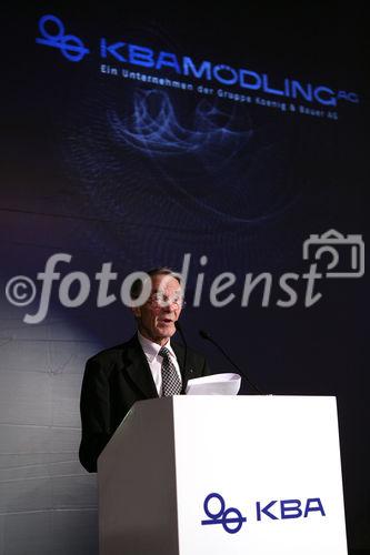 (C) fotodienst/Anna Rauchenberger - Wien, 20.3.2009 - Heute feierte die KBA-Mödling AG in Anwesenheit hochrangiger Ehrengäste aus Politik und Wirtschaft sowie führender Repräsentanten der deutschen Muttergesellschaft Koenig & Bauer AG (KBA) ihr 160-jähriges Firmenjubiläum im Technischen Museum Wien. Gleichzeitig wurde auch ein Führungswechsel gefeiert. 