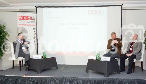 (C)fotodienst/Anna Rauchenberger Wien, 01.12.2010 -  Die Fachgruppe Unternehmensberatung und IT der Wirtschaftskammer Wien in Kooperation mit Conect Eventmanagement GmbH lud heute zu ‚Entwicklung des internationalen Software- und IT-Diensleistungsmarktes’ in das Suite Hotel am Kahlenberg. Ziel des Events ist es, Entscheidungsträgern aus Politik, Wirtschaft, IT und Wissenschaft einen Überblick über die Entwicklung des internationalen Software und IT Dienstleistungsmarktes zu geben. FOTO v.l.: DI Norbert Weidinger, Magistrat der Stadt Wien, ao. Univ. Prof. Dr. Rony G. Flatscher, WU Wien,