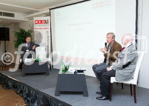 (C)fotodienst/Anna Rauchenberger Wien, 01.12.2010 -  Die Fachgruppe Unternehmensberatung und IT der Wirtschaftskammer Wien in Kooperation mit Conect Eventmanagement GmbH lud heute zu ‚Entwicklung des internationalen Software- und IT-Diensleistungsmarktes’ in das Suite Hotel am Kahlenberg. Ziel des Events ist es, Entscheidungsträgern aus Politik, Wirtschaft, IT und Wissenschaft einen Überblick über die Entwicklung des internationalen Software und IT Dienstleistungsmarktes zu geben. FOTO v.l.: DI Norbert Weidinger, Magistrat der Stadt Wien, ao. Univ. Prof. Dr. Rony G. Flatscher, WU Wien,