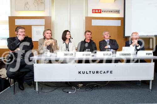 (c) fotodienst / Anna Rauchenberger - Wien, am 09.09.2010 - Kindliche Atemwegsinfektionen gehören zu den häufigsten Erkrankungen im Kindesalter. Es gilt in der Öffentlichkeit weithin die irrtümliche Meinung, Antibiotika würde hier rasche, nachhaltige Linderung verschaffen. Nun soll der korrekte Platz der Antibiotika definiert und die Möglichkeit ausgelotet werden, inwiefern spezielle Phytopharmaka in der Lage sind, ggf. therapeutische Rahmenbedingungen zu schaffen, die Superinfektionen und damit Antibiotikaverordnungen senken könnten. FOTO v.l.: Dr. med. Wolfgang A. Schuhmayer, medocoMMMunications consulting, Prim. Univ.-Prof.Dr. med. Karl Zwiauer, Vorst. d. Abtlg. f. Kinder & Jugendheilkunde, Landesklinikum St Pölten, Prim.a Univ-Doz.in Dr.in med. Petra Apfalter, Nationales Referenzzentrum für nosokomiale Infektionen und Antibiotikaresistenz, Univ.-Prof. Dr. pharm. Eckhard Beubler, Vorst. d. Inst. f. Experimentelle & Klinische Pharmakologie, Med. Univ. Graz, Univ.-Prof. Dr. med. Peter J. Guggenbichler, Kössen, Kinderarzt und Prof. emer. Univ. Erlangen, Prof. Dr. pharm. Michael A. Popp, CEO Bionorica GmbH, Lektor Med. Univ. Innsbruck.