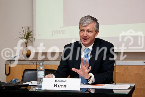 (C) fotodienst / Johannes Hloch; Wien, 13.01.2011;
Nach wie vor sind die Folgen der Krise präsent. Wie es um die Liquidität der heimischen Unternehmen im dritten Quartal 2010 im Vergleich zum 'krisengeschüttelten' Vorjahr stand, analysiert der quartalsweise erscheinende Liquiditätsreport von PwC Österreich. Die Ergebnisse dieser Studie sind im aktuellen Bericht zusammengefasst, welcher alle ATX-Unternehmen und Prime Market-Unternehmen der Wiener Börse (mit Ausnahme von Banken und Versicherungen) beinhaltet. PwC Österreich stellt diese im Rahmen eines Presse-Frühstücks vor.
am Bild: Helmut Kern, Head of Consulting, PwC Österreich