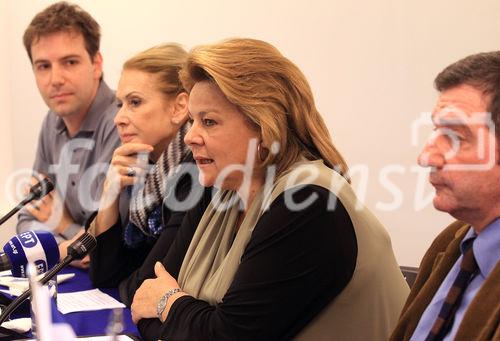 George Kaminis Mayor of Athens  (R), Louka Katseli (2R) , Minister  of Labour and Social Insurances, Anna Dalara (3R) deputy Minister of Labour and Social Insurances, Yiannos Livanos (L) General Secretary for Youth 