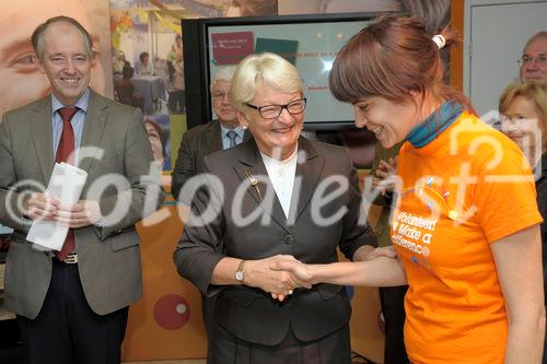 EUROPEAN YEAR OF VOLUNTEERING EYR LUXEMBOURG. Marie Josee Jacobs (C), Luxembourg Family and Integration minister during the Opening of EYV 2011 in Luxembourg. 16 february 2011. Photo/NICOLAS BOUVY