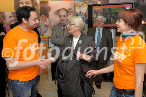 EUROPEAN YEAR OF VOLUNTEERING EYR LUXEMBOURG. Marie Josee Jacobs (C), Luxembourg Family and Integration minister during the Opening of EYV 2011 in Luxembourg. 16 february 2011. Photo/NICOLAS BOUVY