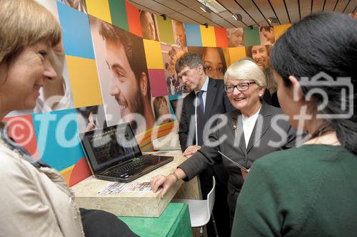 EUROPEAN YEAR OF VOLUNTEERING EYR LUXEMBOURG. Marie Josee Jacobs (C), Luxembourg Family and Integration minister during the Opening of EYV 2011 in Luxembourg. 16 february 2011. Photo/NICOLAS BOUVY