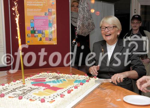 EUROPEAN YEAR OF VOLUNTEERING EYR LUXEMBOURG. Marie Josee Jacobs (C), Luxembourg Family and Integration minister during the Opening of EYV 2011 in Luxembourg. 16 february 2011. Photo/NICOLAS BOUVY