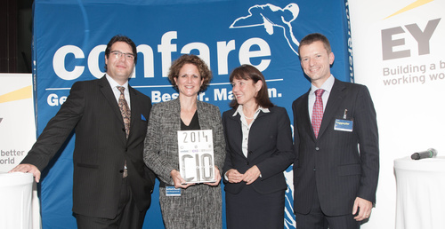 Im Rahmen des 3. Confare Swiss CIO & IT-Manager Summits wurde Ursula Soritsch-Renier, Konzern-CIO von Sulzer mit dem CIO AWARD 2014 als bester IT-Manager der Schweiz ausgezeichnet.