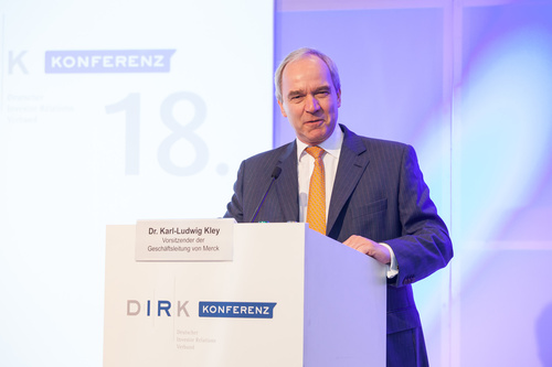 Foto: Keynote Speaker auf der 18. DIRK-Konferenz, Dr. Karl-Ludwig Kley, Vorsitzender der Geschäftsleitung, Merck