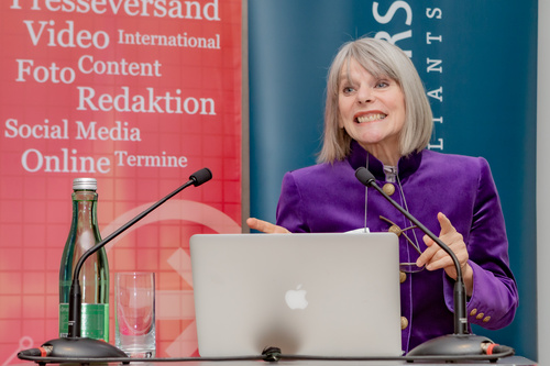 Im Wiener Palais Hansen Kinski feierte die Viktor Kaplan Gesellschaft am 7. November 2020 den 100. Jahrestag der Erstinstallation einer Kaplan-Turbine. Im Bild: Kaplan-Enkelin Univ.-Prof. Dipl.-Ing. Dr. Gerlind Weber.