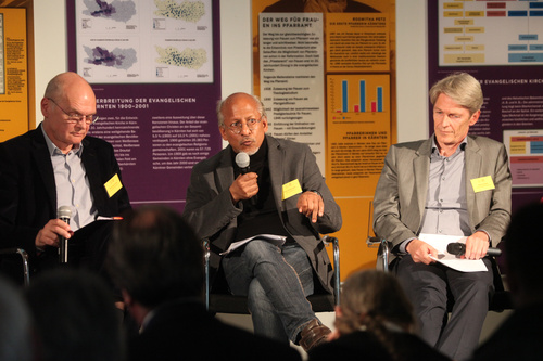 Prof Claus Reitan (Chefredakteur a.D.), Pravu Mazumdar (Kulturphilosoph) und Hans Stoisser (Afrika-Experte)
