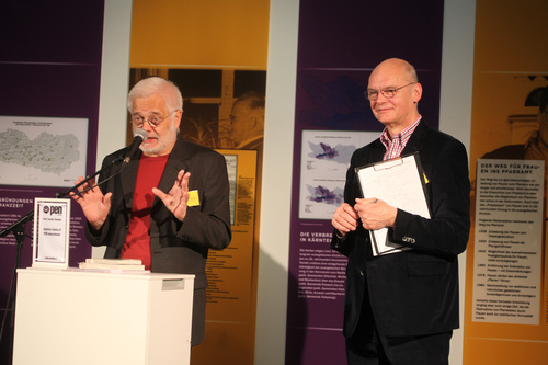 Helmuth A. Niederle (Präsident PEN-Club Austria) und Prof. Claus Reitan (Chefredakteur a.D.)