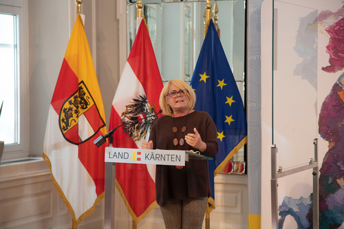 Stadträtin Gerda Sandriesser bei der Pressekonferenz zu den Europäischen Toleranzgesprächen 2021 in Klagenfurt.
