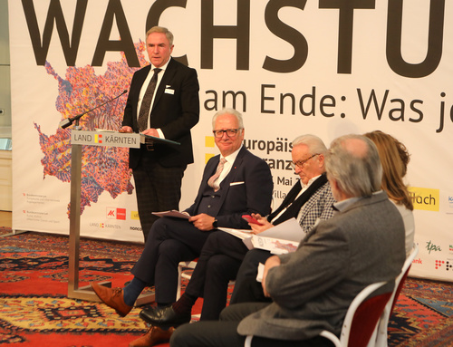 Das Programm der Europäischen Toleranzgespräche 2023 wurde am Dienstag 28. Februar im Spiegelsaal der Landesregierung in Klagenfurt vorgestellt. Im Bild: DRF-Obmann Superintendent Manfred Sauer.