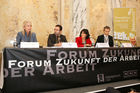 (C) fotodienst/Anna Rauchenberger - Wien, 13.11.2008 - 3. Forum Zukunft Der Arbeit: Trotz wirtschaftlich herausfordernder Zeiten bleibt der Fachkräftemangel in Österreich akut. Beim 3. Forum Zukunft der Arbeit diskutieren ExpertInnen, warum Zuwanderung ein Gewinn ist und wie sie zukünftig gesteuert werden sollte. FOTO v.l.: Univ.-Prof. DI Dr. Edeltraud Hanappi-Egger (WU Wien), Dr. Thomas Liebig (Division für Internationale Migration des Arbeitsmarktdirektorats der OECD), Zohreh Ali-Pahlavani (AK Wien, Abteilung Arbeitsmarkt), DI Herbert Paierl (Präsident Management Club)