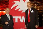 TTW-Präsident Kurt Wiprächtiger Geschäftsführer Ralph Nikolaiski an der 33. Schweizer Reisefachmesse an der Schweizer Reisefachmesse in Montreux. Travel Trade Workshop,president and CEO Ralph Nikolaiski at the 33. Travel Trade Shop TTW