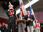 (C) fotodienst/Anna Rauchenberger - Grafenegg, 16.08.2008 - Siegerehrung der Pflüger WM in Grafenegg. Bernhard Altmann (Österreich), Samuel Gill (Nordirland) und Matti Rautiainen (Finnland).