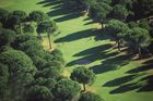 Luftaufnahmen Championsship Golfplatz des Gloria Luxus-Hotels in Belek; Antalya; Türkei; aerial shot from the golf course of the Golf-hotel Gloria with the mot wonderfull golf course in Belek; Antalya