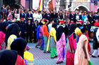 50 Jahre Merdeka Unabhängeits-Parade am 31. August 2007 in uala Lumpur mit zahlreichen
ausländischen Staatsgästen, vielen Staatschefs und Regierungspräsidenten aller asiatischen Länder sowie Abgesandte, Diplomaten von den USA, von UK Britischem Königreich. 
Kolonialismus, Unabhängigkeit, Islam, Staatsreligion. Medienspektakel, Journalisten, 
Sicherheitsleute, Beamte, Regierung, Besucher, Militärparade, Islam, Staatsreligion,
mit zahlreichen asiatische Länder-Staatschefs und Regierungspräsenten zu Gast 

Parade in front of the tribune with all the asian premier-ministers and diplomats from all over the world. at the 50 Years Merdeka-Parade in Kuala Lupur at 31st of august 2007. Celebration of 50 years nation-building and freedom from the british empire colonialism in a malay-muslim, chinese, indian mixed society. The Tribune in front of the parliament house with the invited asian presidents and representatives, diplomats from UK and USA as well as from many more countres. Mediaspectakel with thousands of journalist, TV-Stations and media-representatives around the world covering this big malaysian event of history
