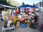 Marktstände in Asau bei der Talstation des Elbrus.