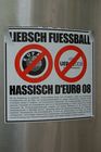 Guerillia-Kleber mit UEFA-Euro 2008-Hasstiraden, sticker with anti UEFA-paroles, 