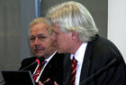 Dr. Hannes Hesse (Hauptgeschäftsführer, Verband des Deutschen Maschinen- und Anlagenbau e.V., VDMA); Hans Beckhoff (Geschäftsführer, Beckhoff Automation GmbH, Gütersloh). (C)Fotodienst/Markus Mirschel