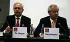 Dr. Hannes Hesse (Hauptgeschäftsführer, Verband des Deutschen Maschinen- und Anlagenbau e.V., VDMA); Sepp E. Heckman (Vorsitzender des Vorstandes, Deutsche Messe AG, Hannover). (C)Fotodienst/Markus Mirschel