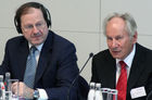 Hervé Novelli (Staatssekretär im französischen Wirtschaftsministerium); Prof. Dr. Dr. h.c. mult. August-Wilhelm Scheer (BITKOM-Präsident). (C)Fotodienst/Markus Mirschel