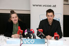 (C) fotodienst/Anna Rauchenberger - Wien 03.03.2008  - VCÖ - Klimaschutz im Verkehr - Potenziale und Chancen. FOTO v.l.: Univ. Prof. Dr. Helga Kromp-Kolb, DI Martin Blum (VCÖ-Experte)