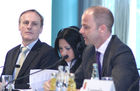 Michael T. Hofer (Pressesprecher der Messe Berlin); Frau Magaly Toribio (Vizetourismusministerin der Dominikanischen Republik); Dr. Christian Göke (Geschäftsführer der Messe Berlin). (C)Fotodienst/Markus Mirschel