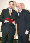 Prof. Dr. Holger Fleischer (Wirtschaftsrecht, Universität Bonn); Prof. Dr.-Ing. Matthias Kleiner (Präsident der Deutschen Forschungsgemeinschaft). (C)Fotodienst/Markus Mirschel