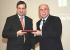 Prof. Dr. Holger Fleischer (Wirtschaftsrecht, Universität Bonn); Prof. Dr.-Ing. Matthias Kleiner (Präsident der Deutschen Forschungsgemeinschaft). (C)Fotodienst/Markus Mirschel