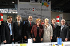 Start des größten IKT-Events Österreichs. Foto v.li.na.re: Mag. Christian Maranitsch (Mitglied der Geschäftsleitung Microsoft Österreich); DI Leo Steiner (Generaldirektor IBM Österreich); DI Matthias Limbeck (GF Reed Exhibitions Messe Wien); Heidrun Silvahy Staatssekretärin für Regionalpolitik und Verwaltungsreform); Ina Gudele (Minister for Special Assignmentsfor Electronic Government Affairs , Lettland); Ing.Franz Geiger (Vorstandsmitglied Siemens AG Österreich); Benno F. Weißmann (Managing Director SAP)©fotodienst/Nadine Bargad