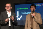 net.culture.lab bieten u.a. räumliche und technische Infrastruktur für die Umsetzung von IT-Projekten. Foto v.re: Moderator Oliver Lehmann (Chefredakteur at.venture); Ing.Mag.Rudolf Fischer (Generaldirektor Telekom Austria TA AG) ©fotodienst/Nadine Bargad