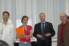 Bildung Online, Hall in Tirol - 2006-06-09- 23. Jugend Informatik Wettbewerb 2006: Gerald Stürzlinger, RZL Software GmbH; Elisabeth Maier-Gabriel, Projektbetreuung OCG; MinR Dipl-Ing Dr Robert Kristöfl, bmbwk - Bundesministerium für Bildung, Wissenschaft und Kultur; UnivProf Dr Erich Neuwirth, Fakultät für Informatik Universität Wien:  - Foto: www.iManufaktur.at