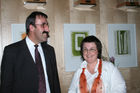 'Vernissage 28-04-2006 - 'Spuren:Sicherung - 12 Bilder zum Tag der Arbeit 2006'':  Bgm Ferdinand Kaineder, Künstlerin Elke Sackel- Foto: www.iManufaktur.at